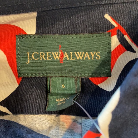 J Crew Small Cotton Nautical Sail Button Up Short Sleeve Shirt D21 - Picture 5 of 10